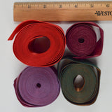 Red, Purple + Green Velvet Ribbon - 4 Rolls