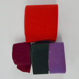 Red, Purple + Green Velvet Ribbon - 4 Rolls