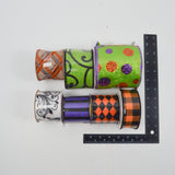 Purple, Black, Orange + Green Ribbon Bundle - 7 Rolls