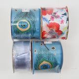 Peacock + Floral Ribbon Bundle - 4 Rolls