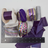 Purple + Metallic Ribbon Bundle - 7 Rolls