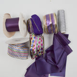 Purple + Metallic Ribbon Bundle - 7 Rolls