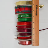 Red + Green Satin Ribbon Bundle - 10 Rolls