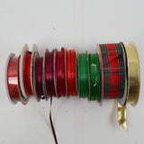 Red + Green Satin Ribbon Bundle - 10 Rolls