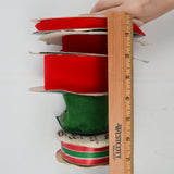 Red + Green Velvety + Flora-Satin Polypropylene Ribbon Bundle - 6 Rolls
