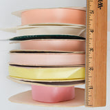 Pastel Pink + Yellow Satin Acetate Ribbon Bundle - 6 Rolls