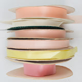 Pastel Pink + Yellow Satin Acetate Ribbon Bundle - 6 Rolls
