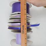 Purple Flora-Satin Polypropylene + Satin Acetate Ribbon Bundle - 7 Rolls
