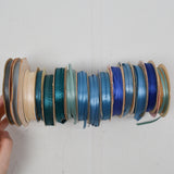 Blue + Teal Satin Ribbon Bundle - 15 Rolls