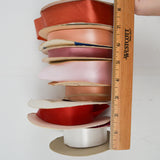 Red + Pink Satin Acetate + Waterproof Florist Ribbon Bundle - 7 Rolls