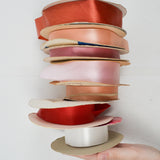 Red + Pink Satin Acetate + Waterproof Florist Ribbon Bundle - 7 Rolls