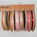 Pink Waterproof Florist Ribbon + Picot Edge Satin Ribbon Bundle - 8 Rolls