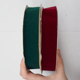 Green + Red Velvet Ribbon - 2 Spools