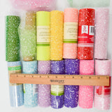 White Speckle + Decorative Mesh Tulle Trim - 14 Spools + Extra