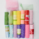 White Speckle + Decorative Mesh Tulle Trim - 14 Spools + Extra
