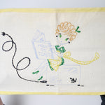 Vintage "How to Toast" Toaster Cover, Stamped for Embroidery - Partially Stitched