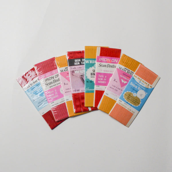 Pink, Red + Yellow Seam Binding Tape - 8 Packs Default Title