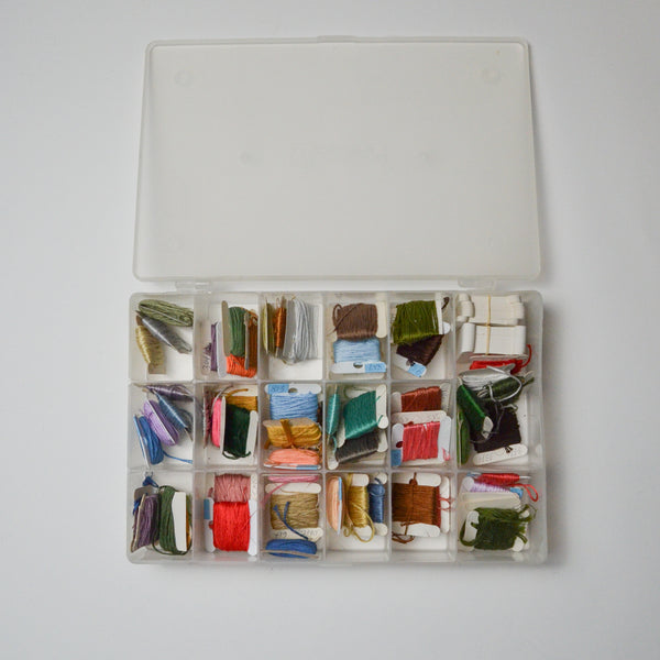 Assorted Embroidery Thread in Clear Compartment Case Default Title