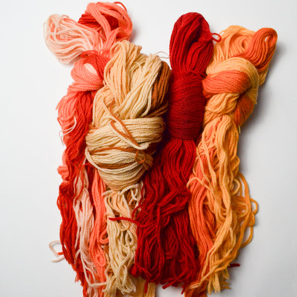 Red, Orange + Warm Brown Crewel Wool Bundle Default Title