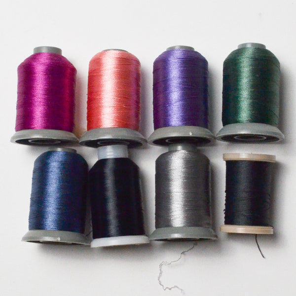 Jewel Toned Shiny Embroidery Thread Bundle - 8 Spools Default Title