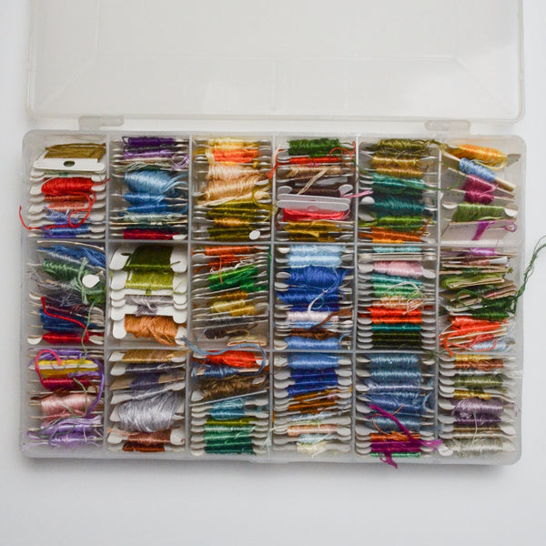 Embroidery Floss in Clear Compartment Container Make & Mend