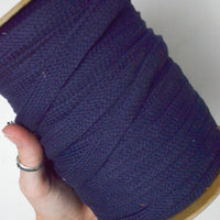 Navy Woven Tube Lace - 1 Spool