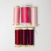 Pink + Red Gutermann Polyester Sewing Thread - 6 Spools