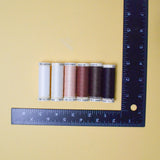 Brown, Pink + White Thread Bundle - 6 Spools