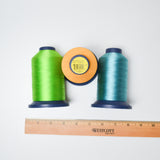 Green, Orange + Teal Robison-Anton Rayon Machine Embroidery Thread - 3 Spools