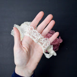 White + Pink Lace Ruffle Trim