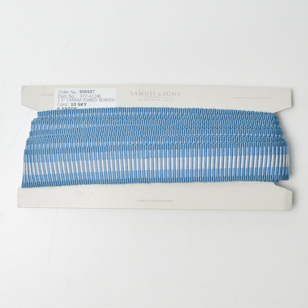 Sky Samuel & Sons Passementerie 1.5" Cabana Ribbed Border Tape - 1 Spool