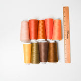 Orange + Brown Thread Bundle - 9 Cones