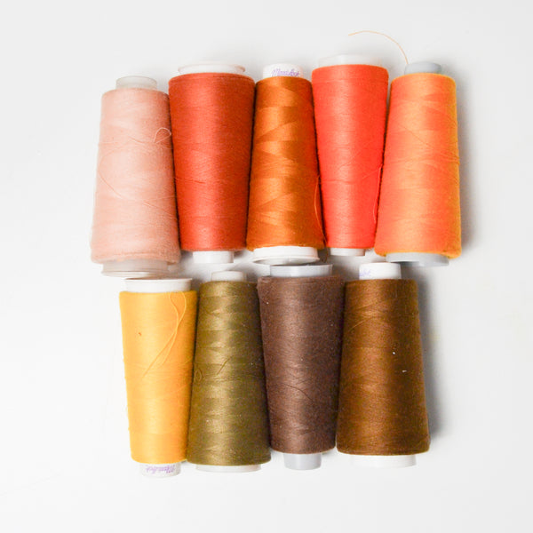 Orange + Brown Thread Bundle - 9 Cones