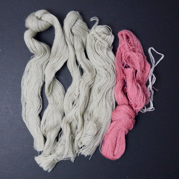 Green + Pink Crewel Wool Bundle