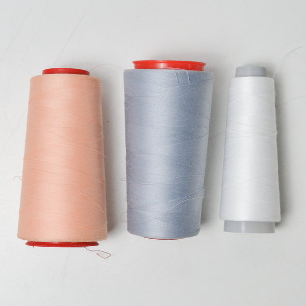 Pink, Gray + White Thread - 3 Spools