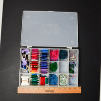 Embroidery Floss + Cardboard Bobbins in Compartment Case