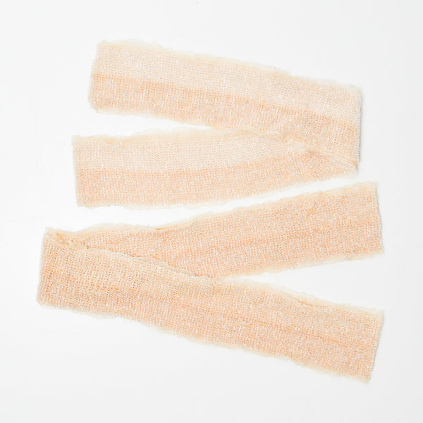 Beige + Glass Beaded Mesh Net Trim Remnants
