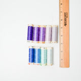 Purple + Blue Mettler 40 wt. Cotton Thread Bundle - 9 Spools