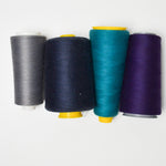 Dark Polyester + Poly-Cotton Overlock Thread - 4 Cones