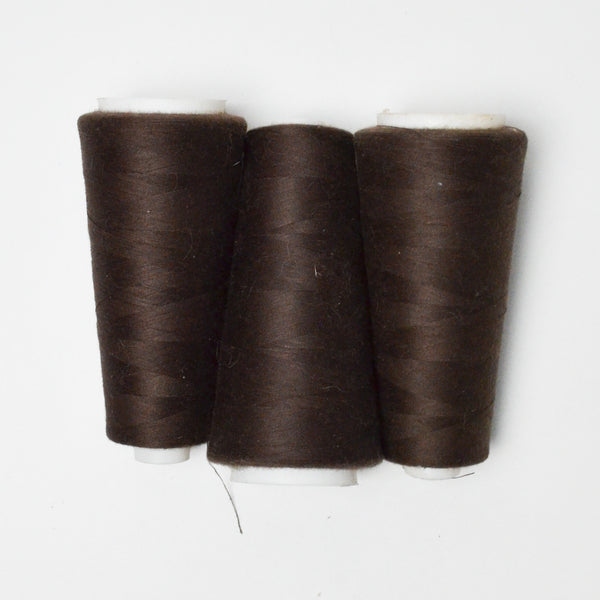 Brown Polyester Overlock Thread - 3 Cones