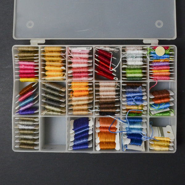 Embroidery Floss in Plastic Compartment Case