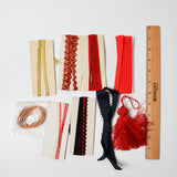 Red, Black + Gold Decorative Trim + Tassel Bundle