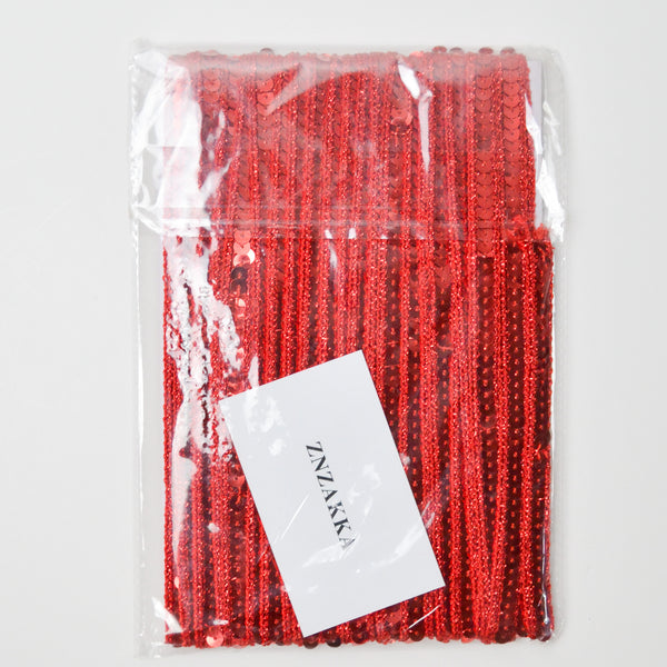 Red Elastic Sequin Trim - 10 Yards