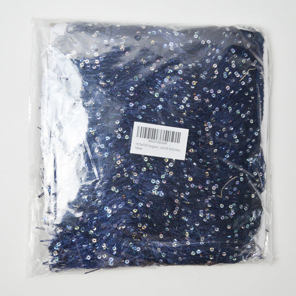 Navy Blue Sequin Fringe Trim - 5 Yards