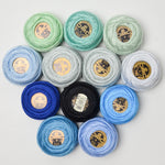 Blue + Green DMC Pearl Cotton Thread Bundle - 12 Spools