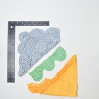 Blue, Green + Yellow Crochet Lace