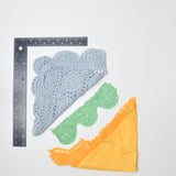 Blue, Green + Yellow Crochet Lace