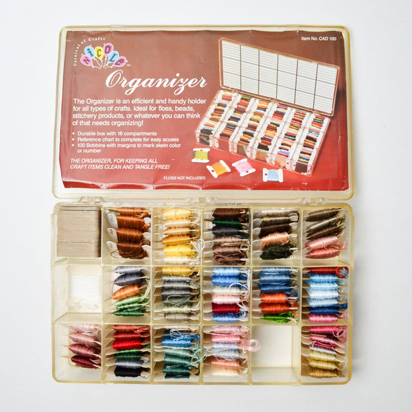 Embroidery Floss Bobbin Organizer With Floss and Extra Bobbins