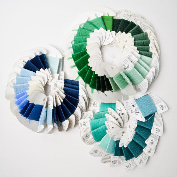 Cool Tones Rainbow Gallery Flair Tubular Needlepoint Ribbon Bundle