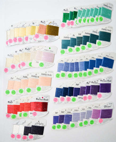 Rainbow Gallery Rayon, Perle Cotton + Metallic Needlepoint Thread Bundle